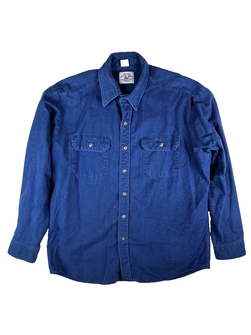 Vintage Ruddy Duck Apparel Mens L Blue Button Up LS Shirt Shacket Flap Pockets